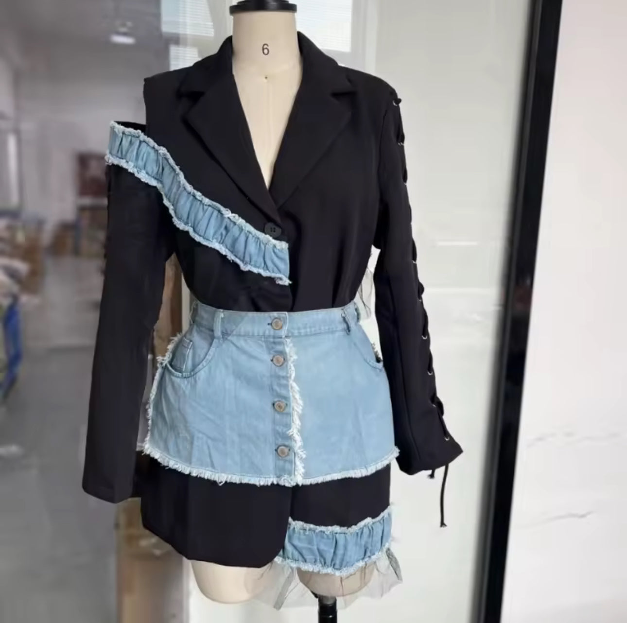 Multi Denim & Black Blazer | Comes In Another Color