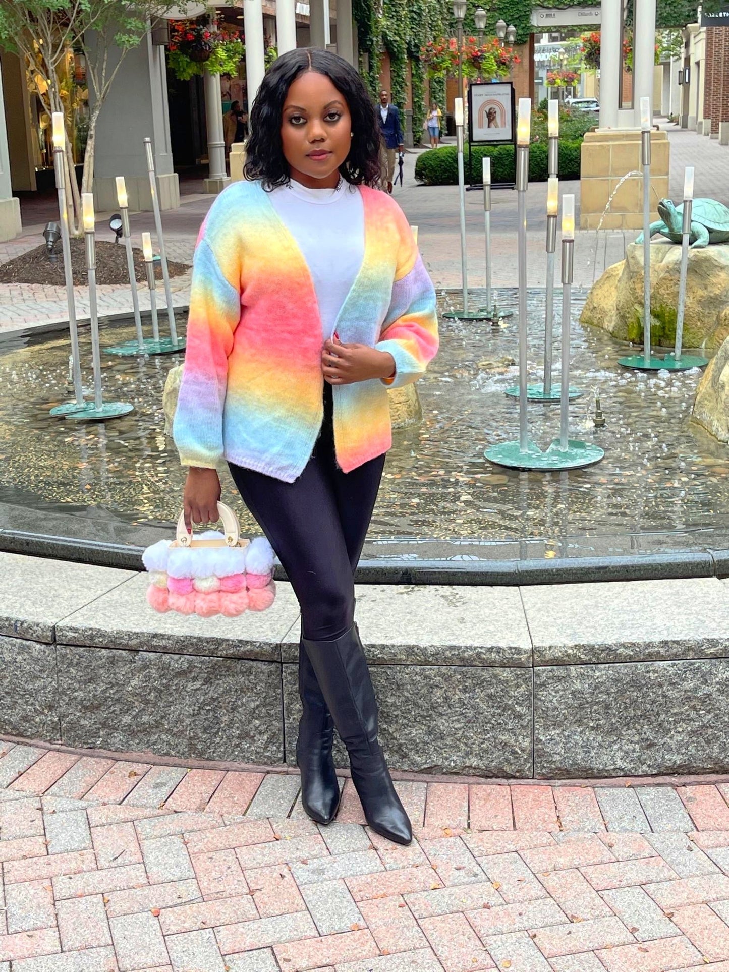 Rainbow Sherbet Cardi | Cardigan Knitted Sweater (Ready To Ship)