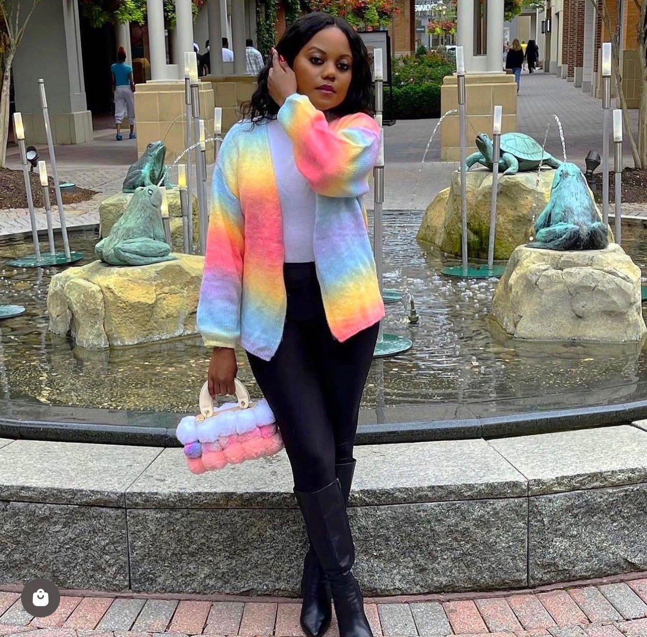 Rainbow Sherbet Cardi | Cardigan Knitted Sweater (Ready To Ship)