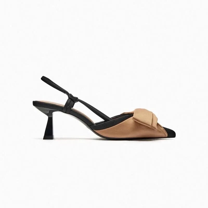 The Serena Color Block Bow Heels