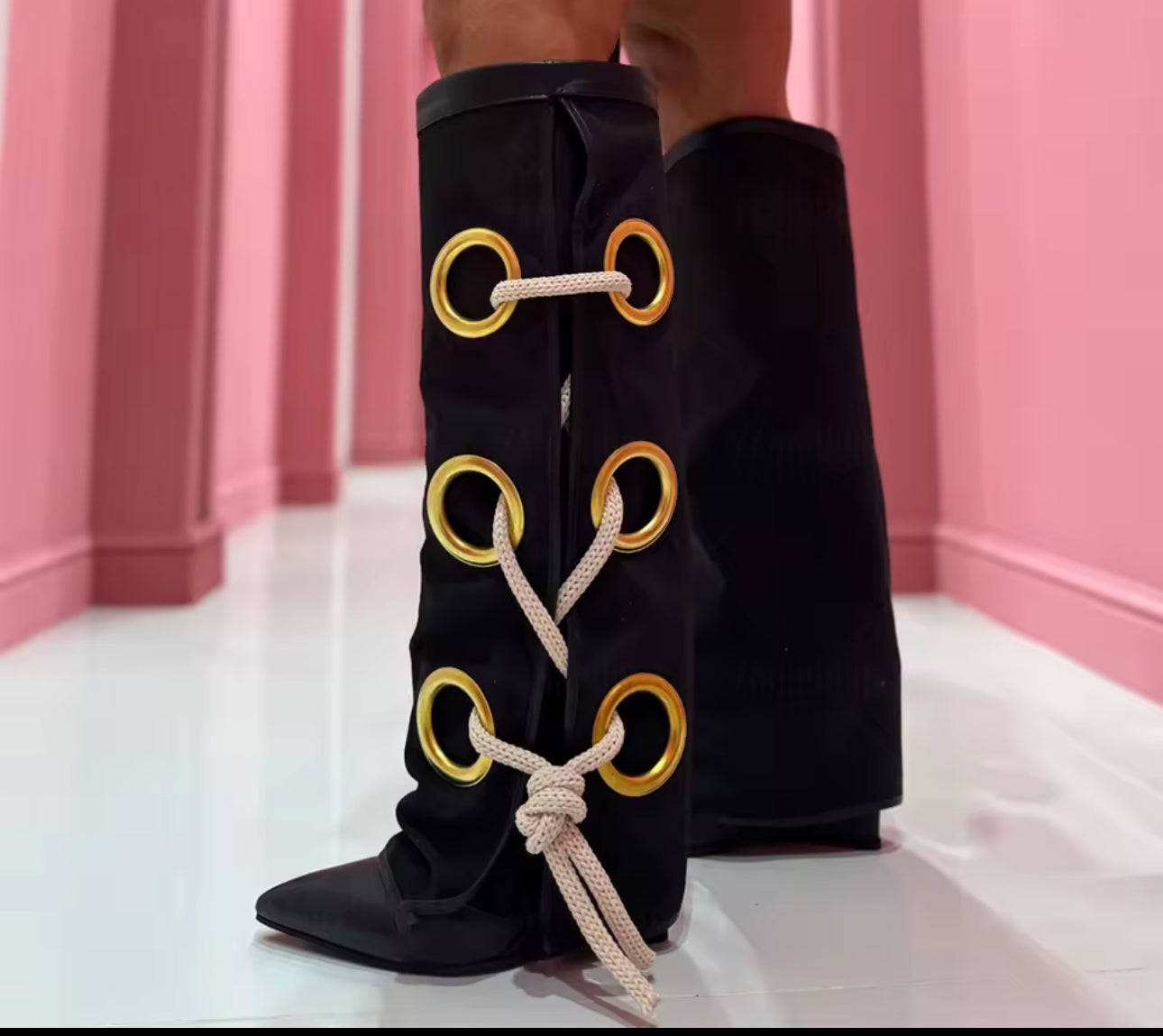 Elegant Canva Knee Boots (Comes In Other Colors)