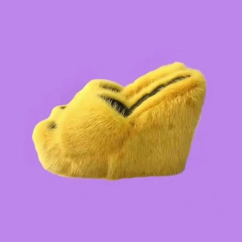 The New Fur Wedge Heels ( Comes In Other Colors)
