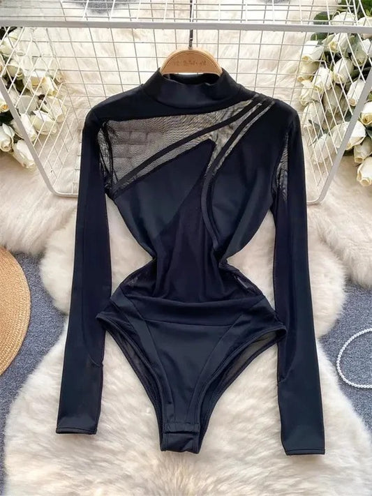 The Sheer Black Body Suit