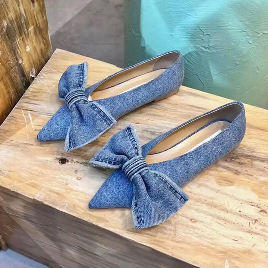 The Denim Bow Shoes