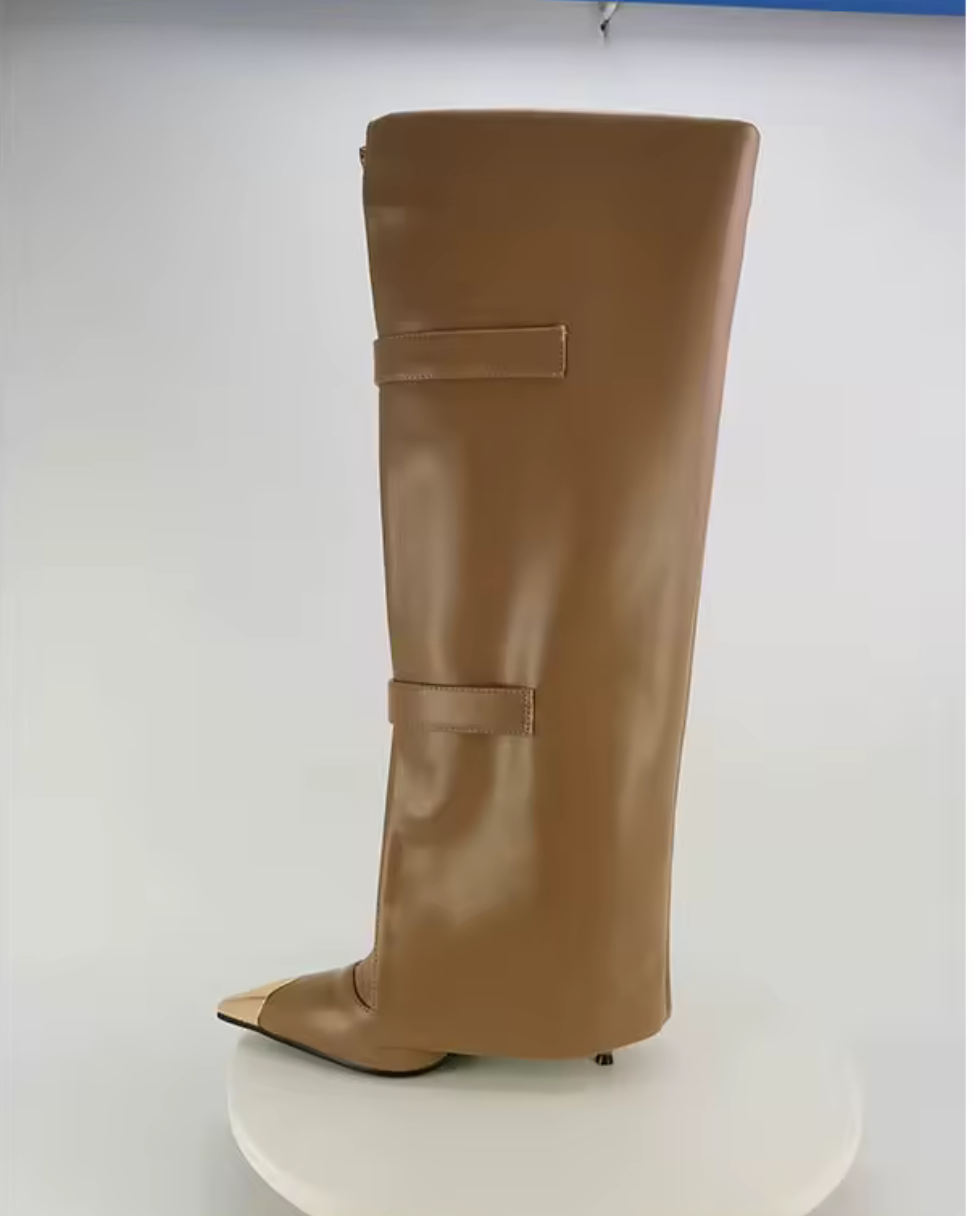The Front Zipper Knee High Boots (Comes In Three Other Colors)