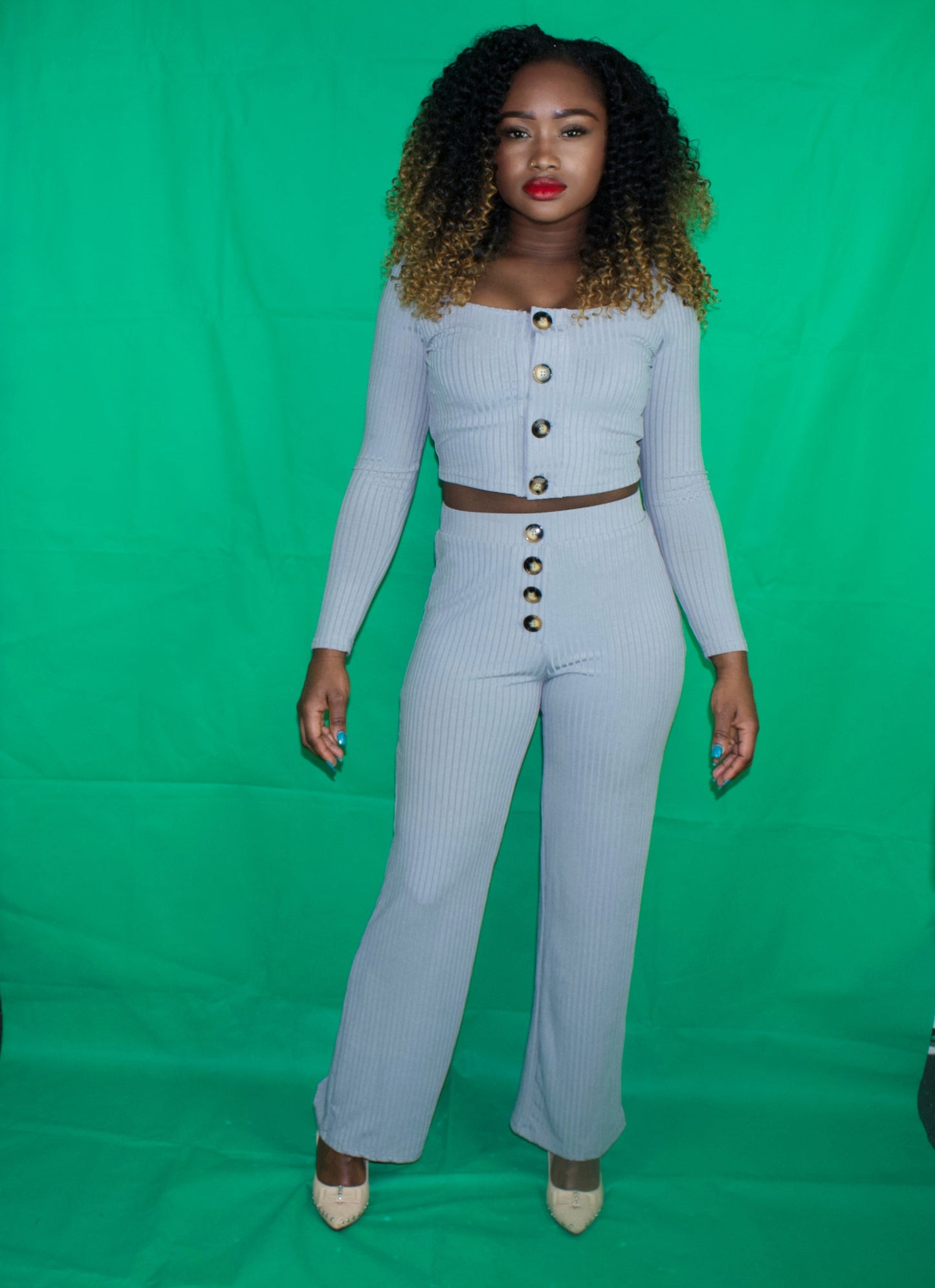 A Shade of Grey | Women's Two Piece Fall Outfit (Ships Same Day)