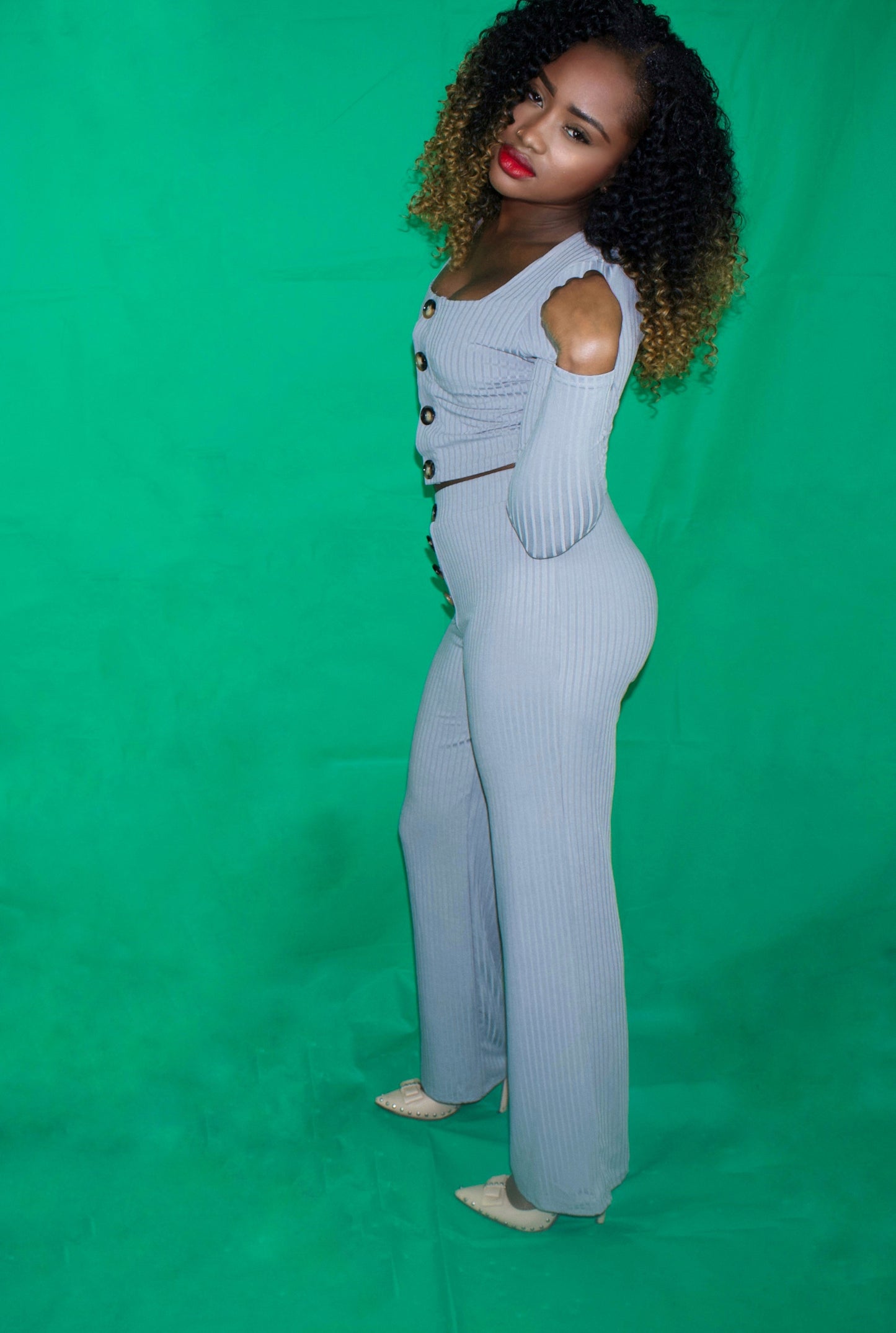 A Shade of Grey | Women's Two Piece Fall Outfit (Ships Same Day)