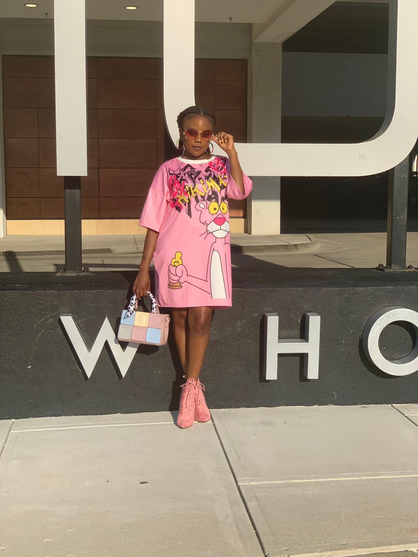 Pretty in Pink | Women's T shirt dress (Ready To Ship)