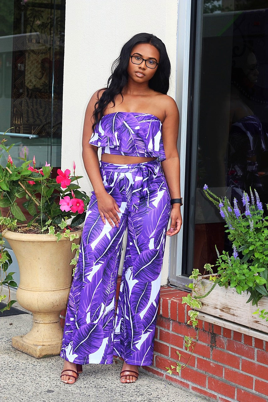 Floral two shop piece jumpsuit