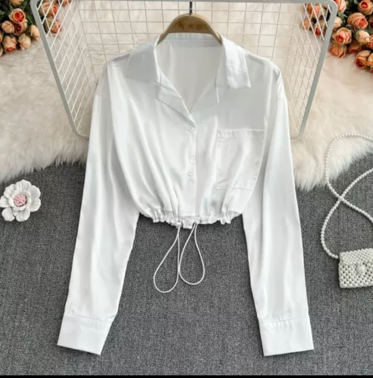 So Cute | Crop Top Blouse Preorder Ships 5/20 - Seasonal Secrets