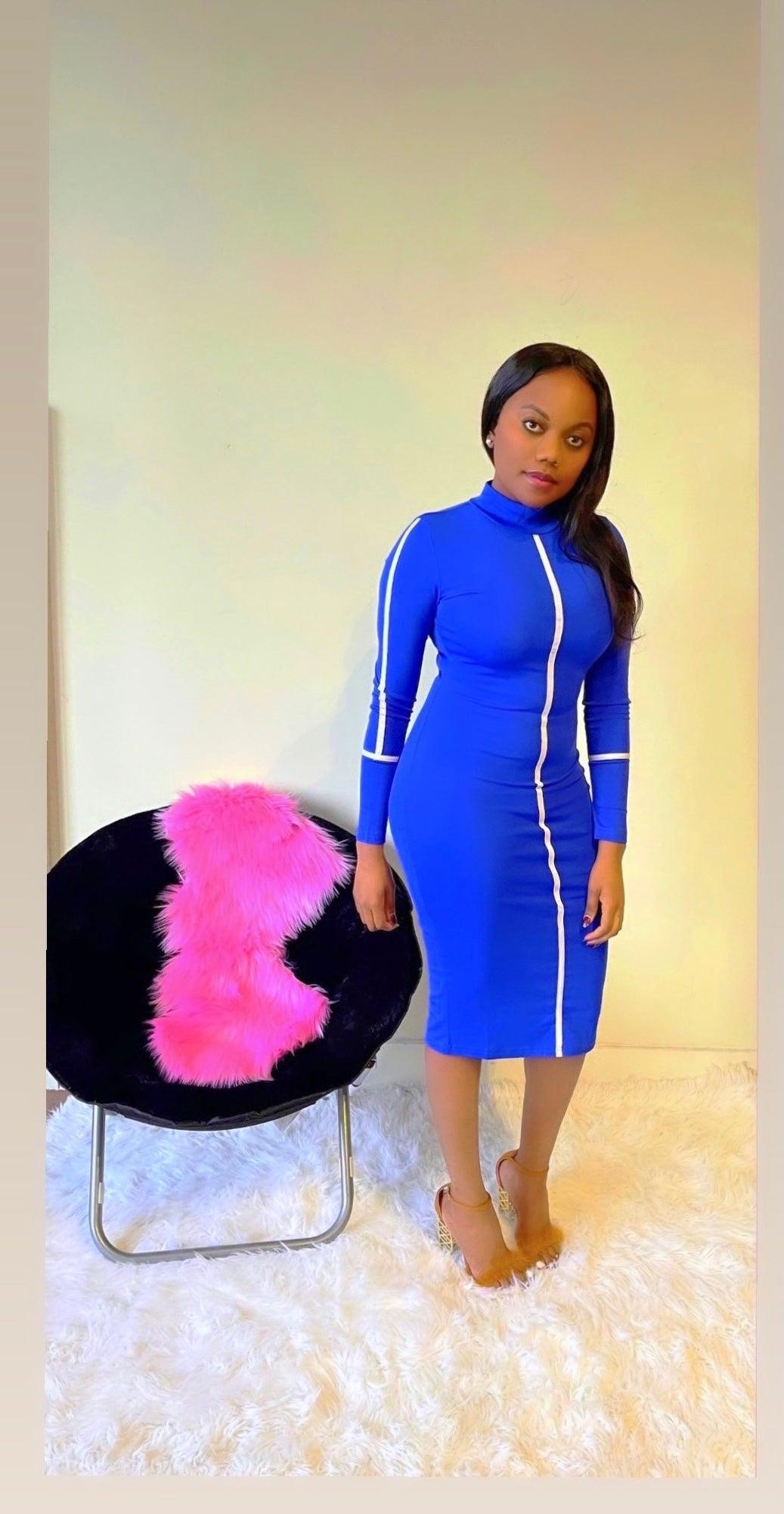 Baddie | Women’s Blue Bodycon Dress (Ships Same Day) - Seasonal Secrets