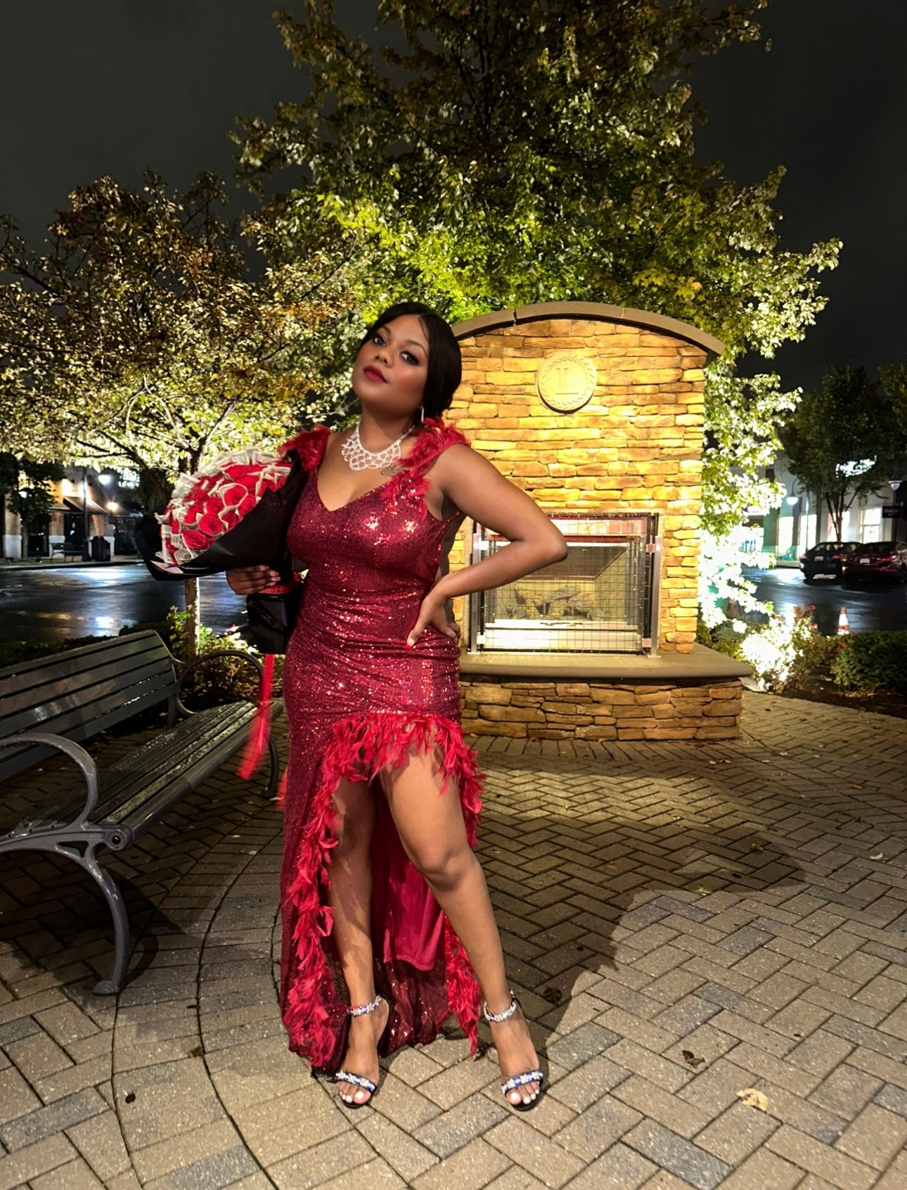 Sequin Feather Dress(Available In Other Colors)