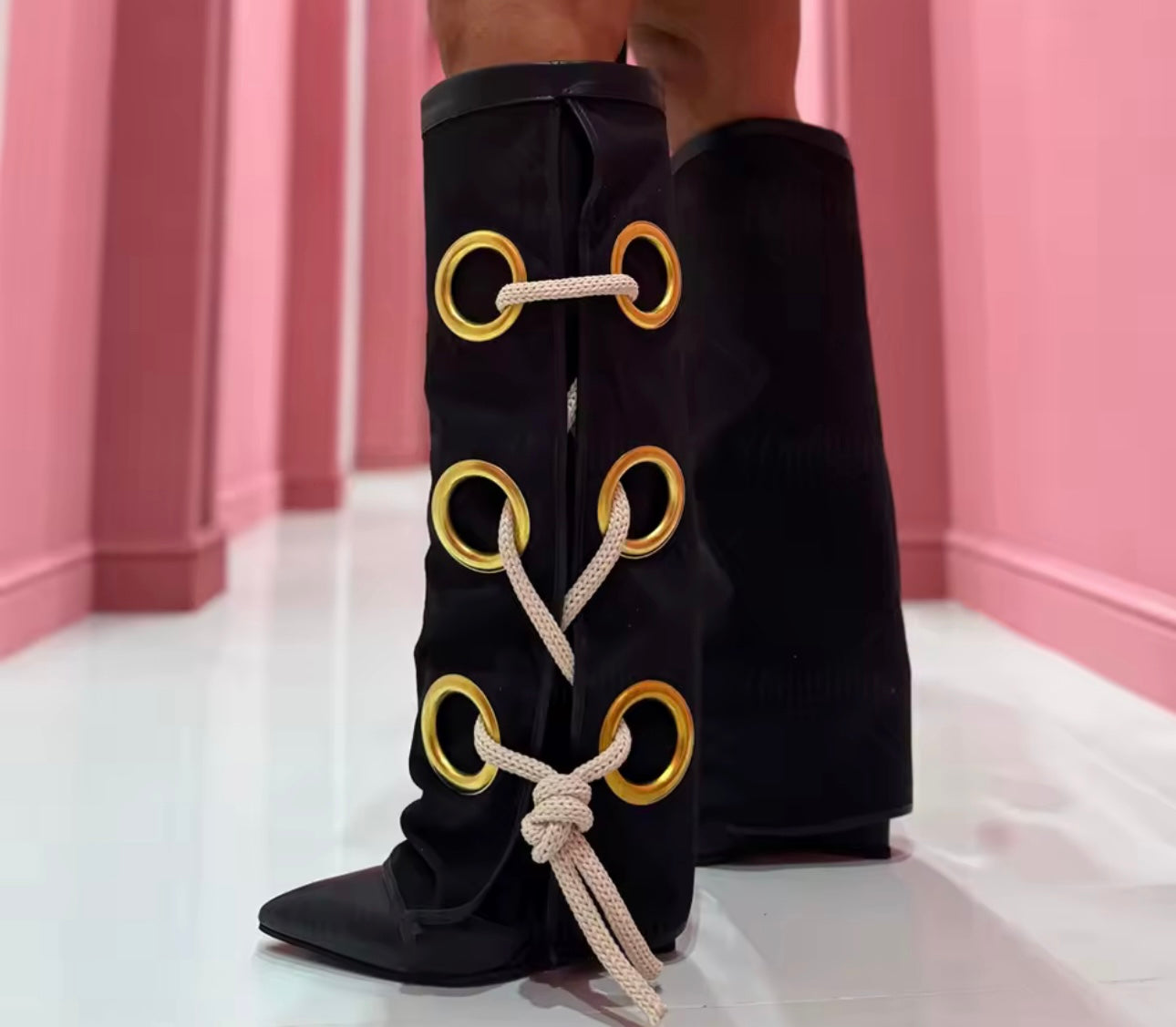 Elegant Canva Knee Boots (Comes In Other Colors)