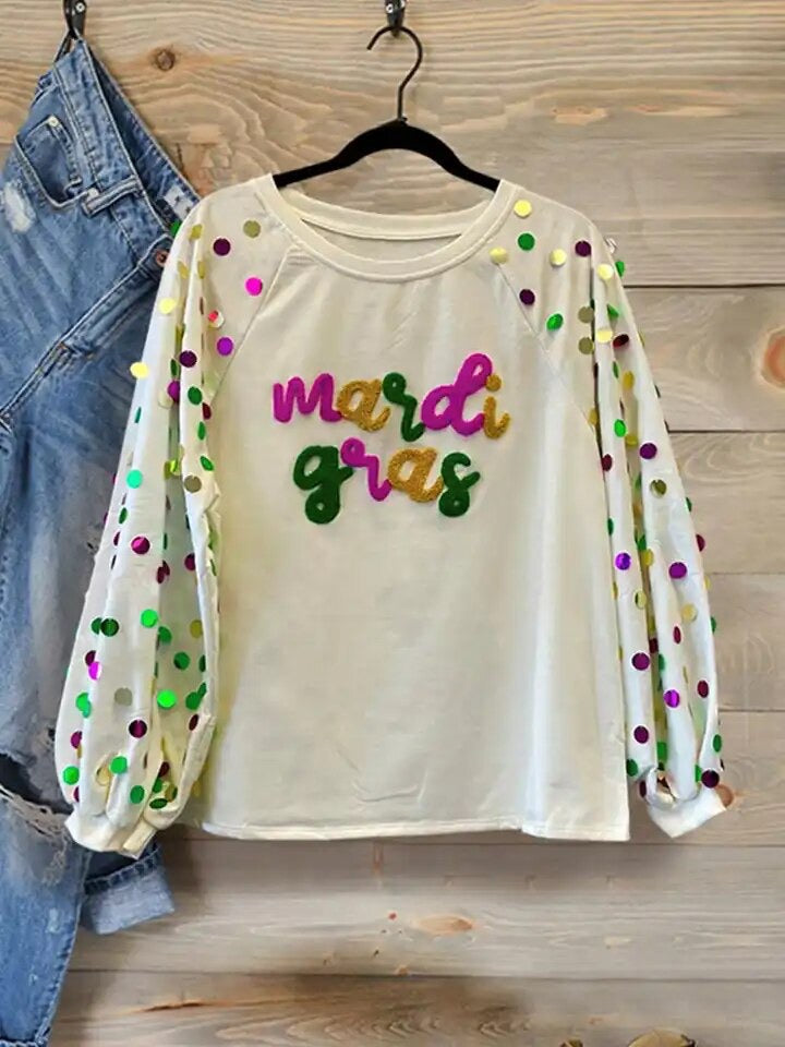 Take Me To Mardi Gras | Sequin With Puff Sleeves