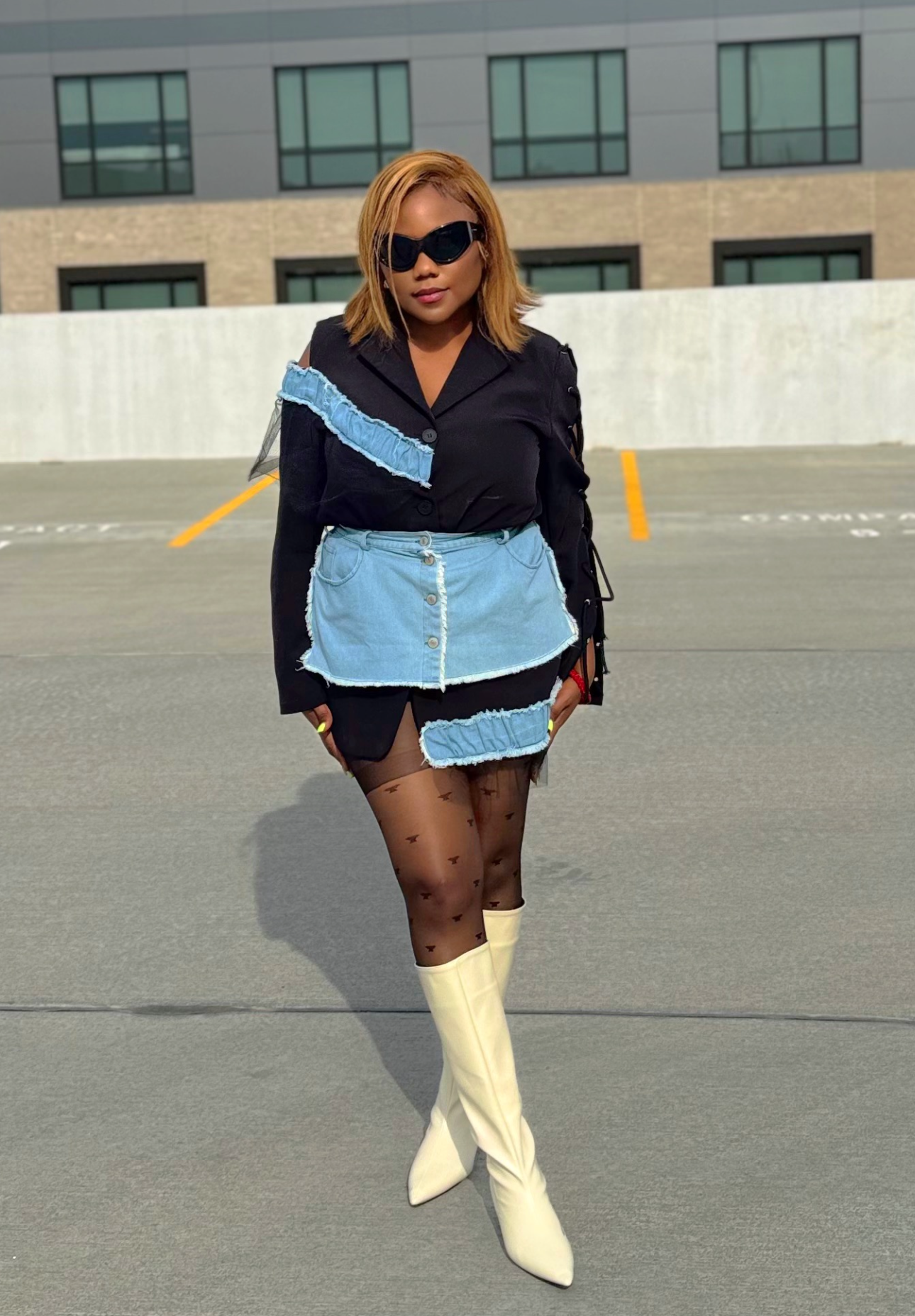 Multi Denim & Black Blazer | Comes In Another Color