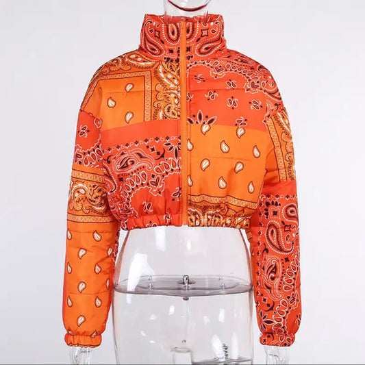 The Bandana Puffer Coat Jacket (Comes In Different Colors)