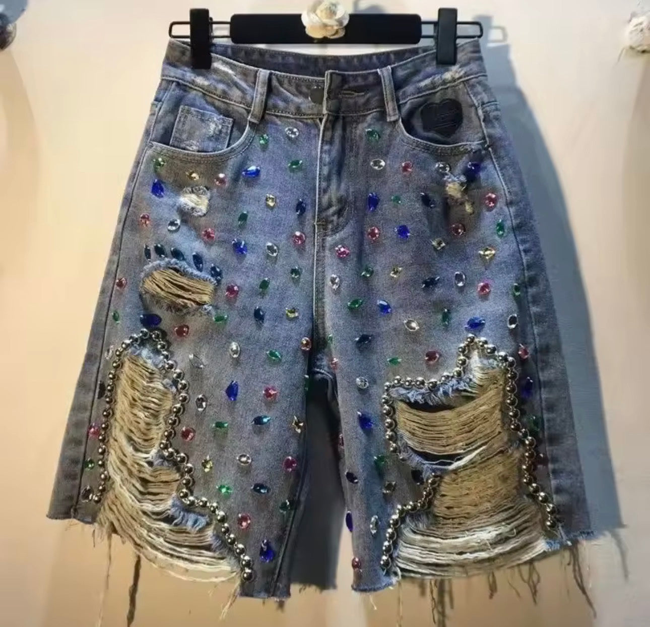 Bedazzled Denim Shorts