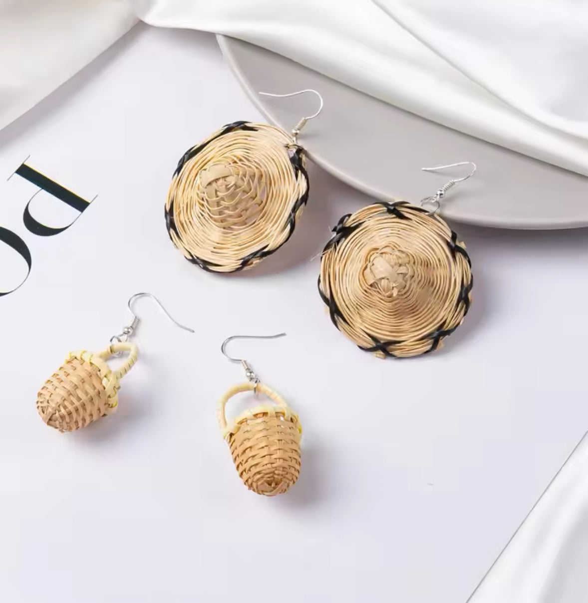 Creatively Cute | Straw Hat Or Basket Earrings