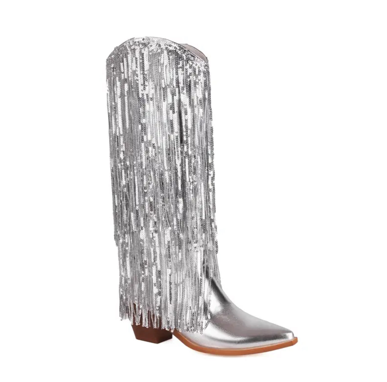Cowgirl Era | Sequin Tassel Knee High Boots (Comes In Other Colors)