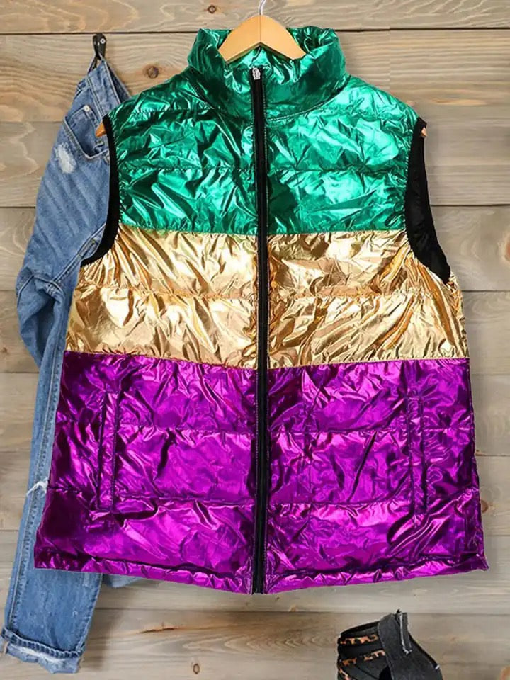 It’s A Mardi Gras Thing | Quilted Puffer Vest