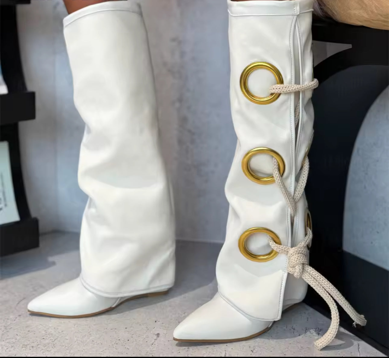 Elegant Canva Knee Boots (Comes In Other Colors)