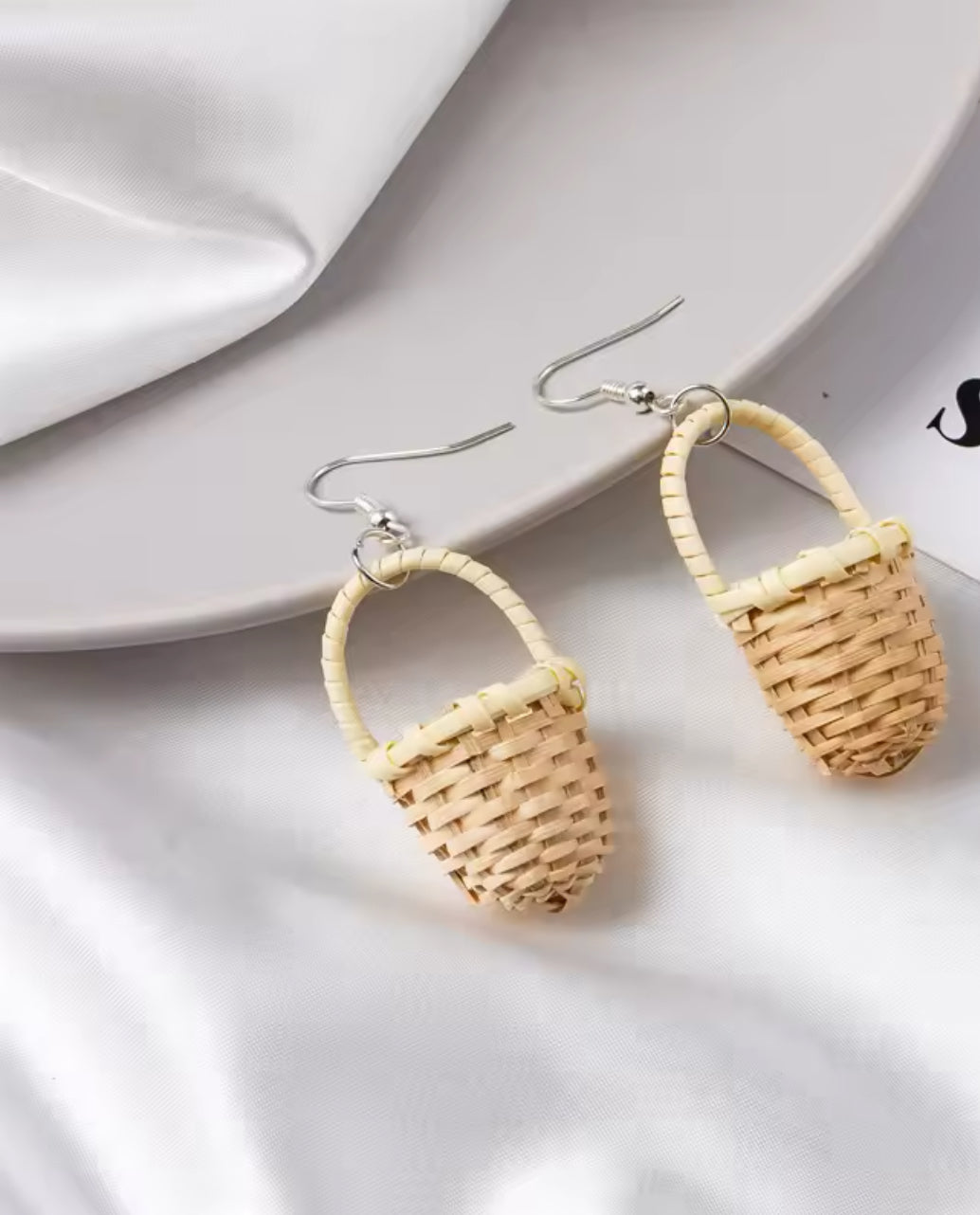 Creatively Cute | Straw Hat Or Basket Earrings