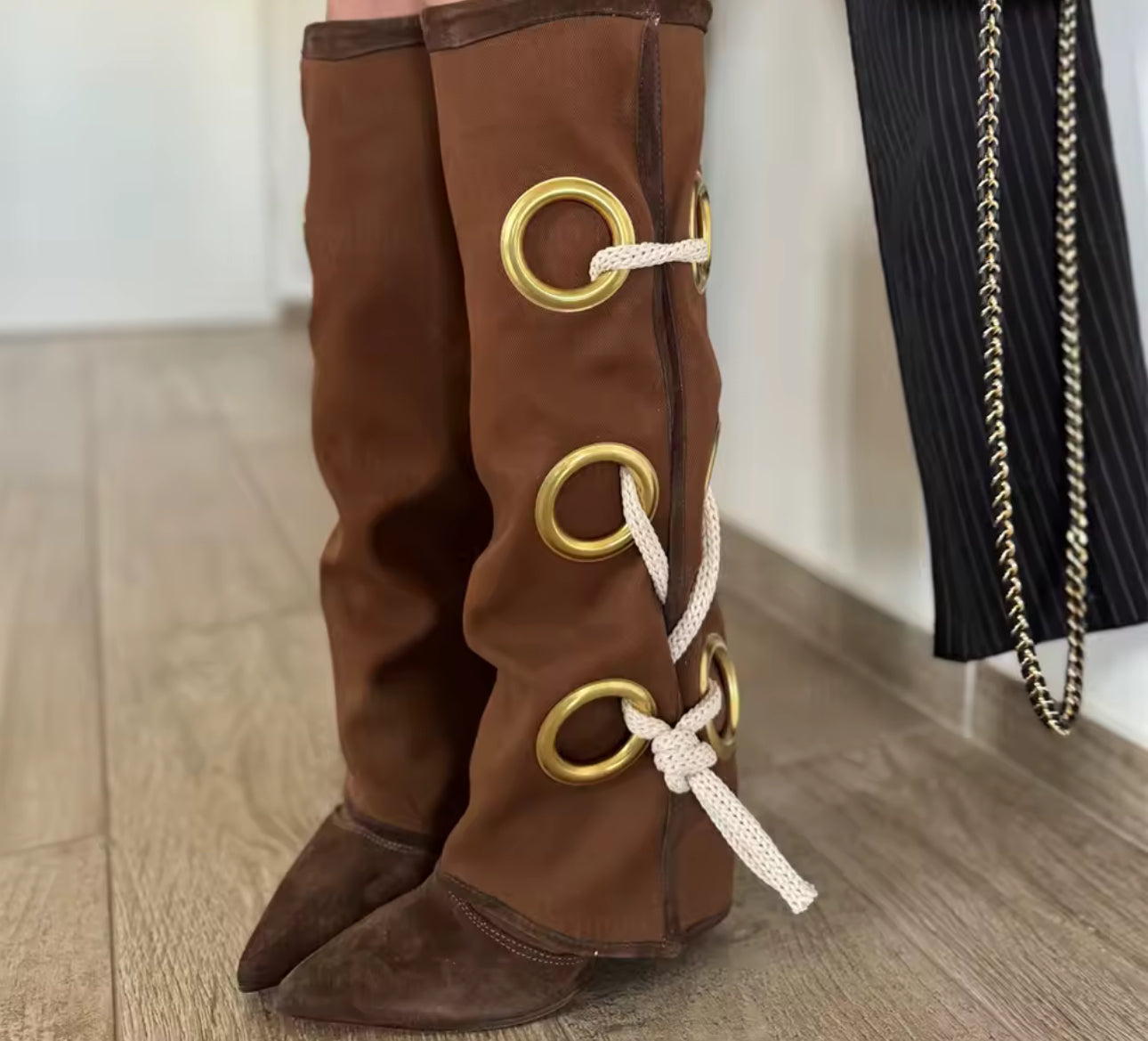 Elegant Canva Knee Boots (Comes In Other Colors)