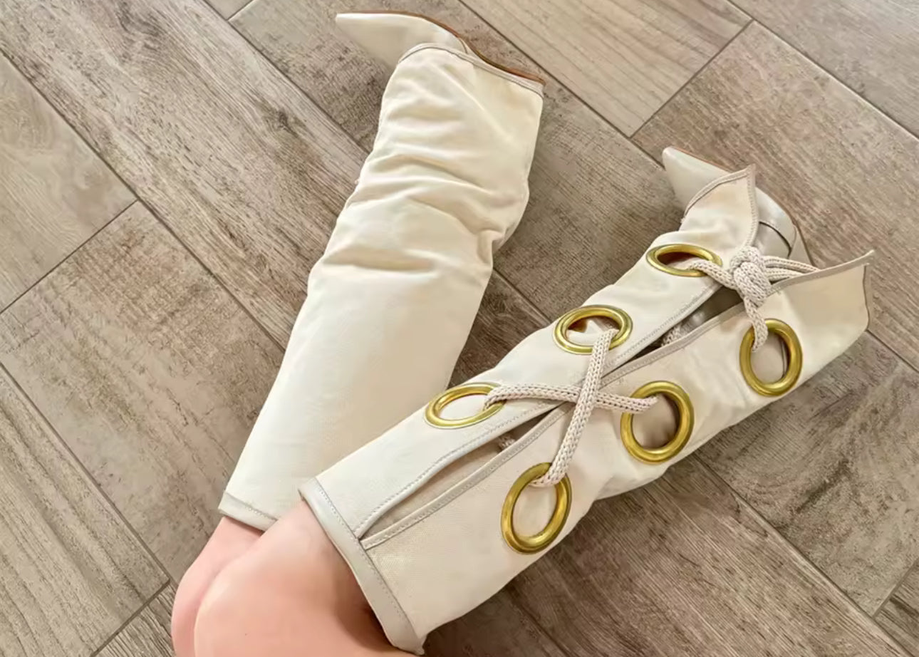 Elegant Canva Knee Boots (Comes In Other Colors)