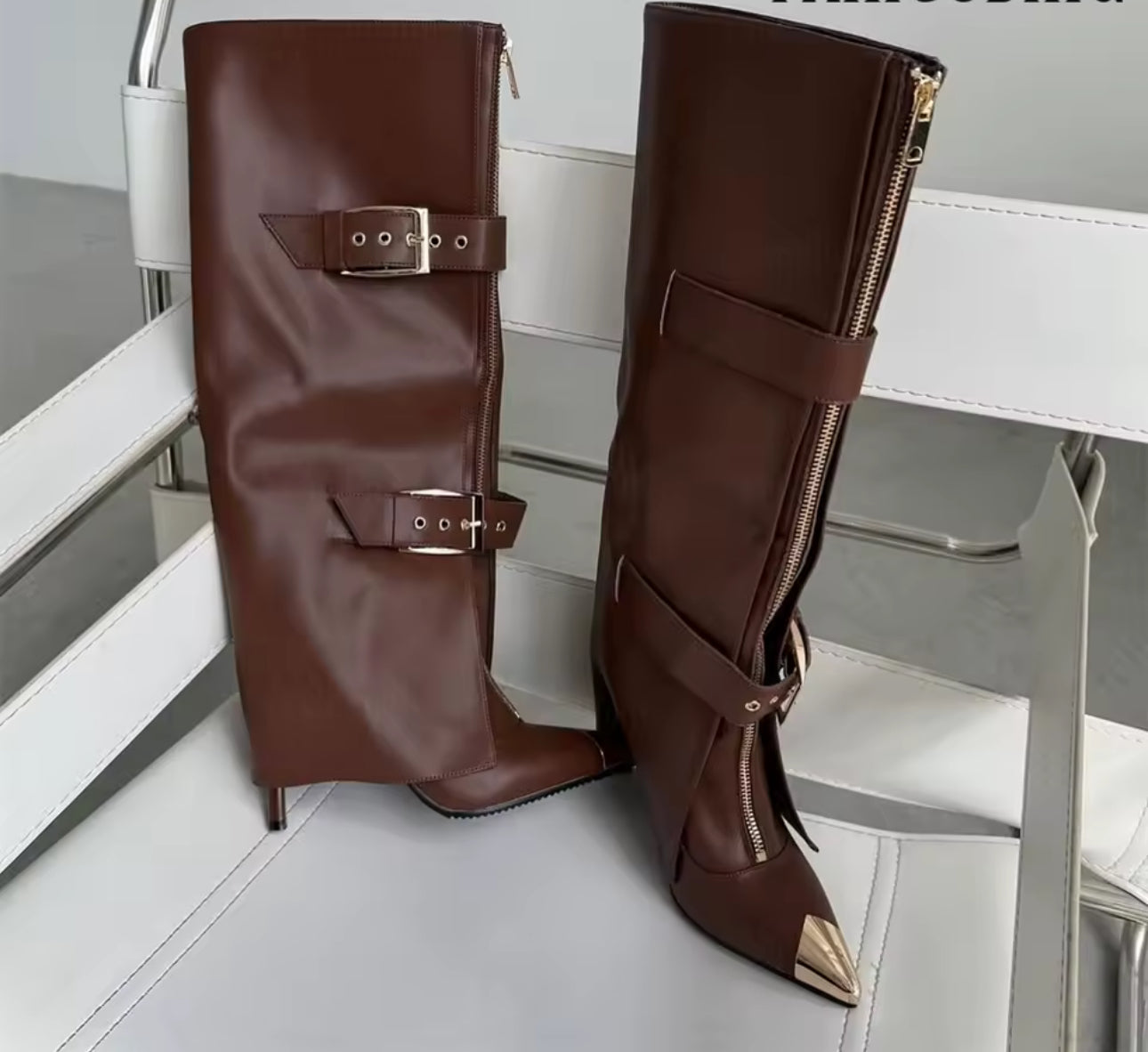 The Front Zipper Knee High Boots (Comes In Three Other Colors)