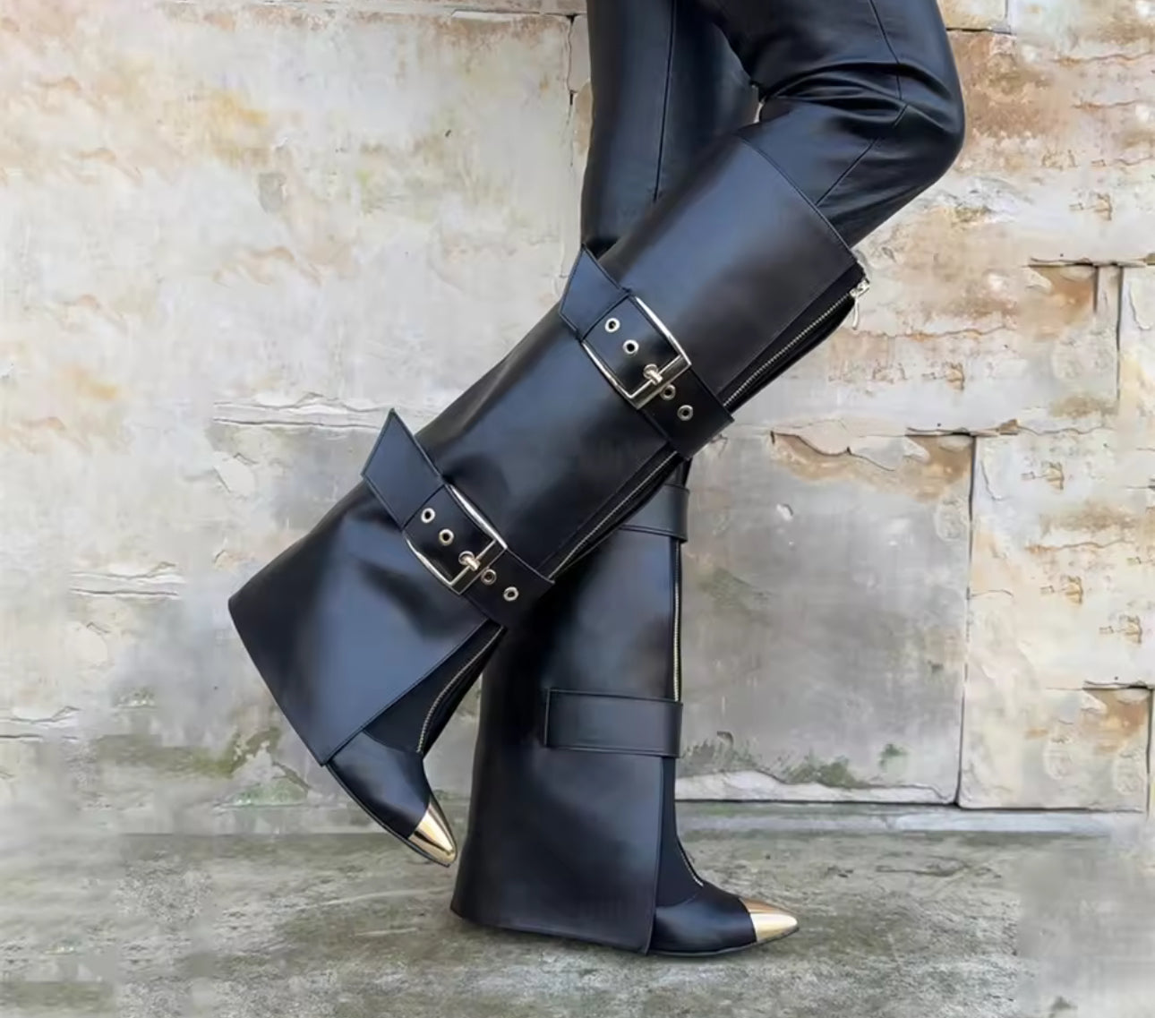 The Front Zipper Knee High Boots (Comes In Three Other Colors)