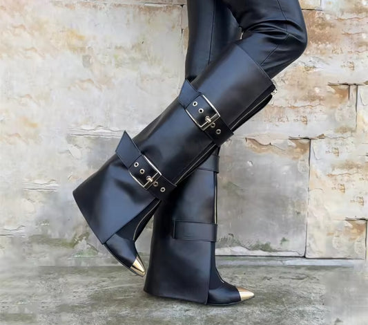 The Front Zipper Knee High Boots (Comes In Three Other Colors)