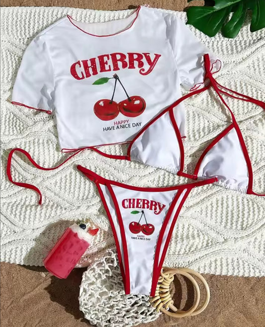 Summer Poppin’ | Three Piece Swimsuit (Also Available In Another Color)
