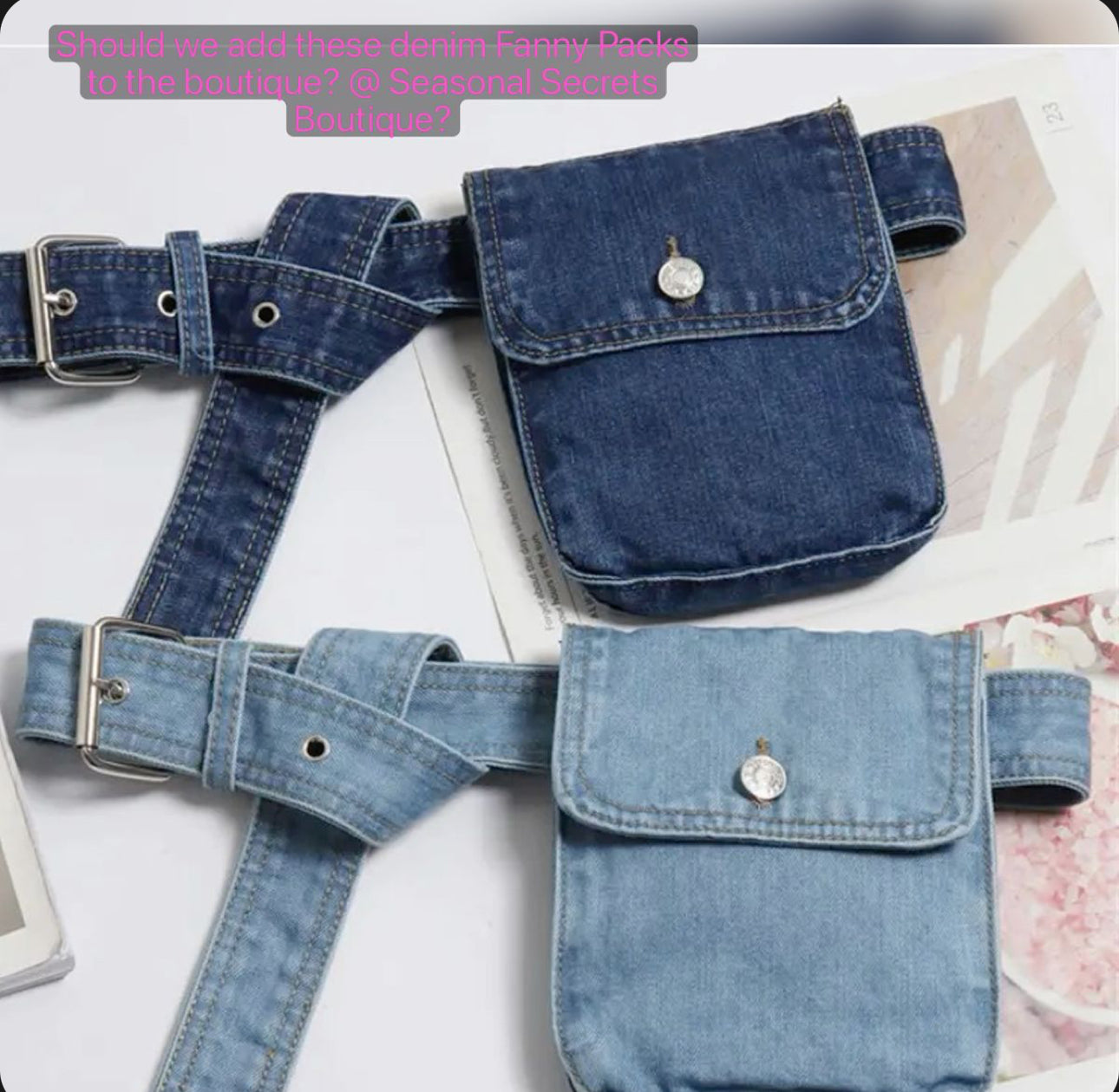 Denim Fanny Pack (Comes in Two Colors)