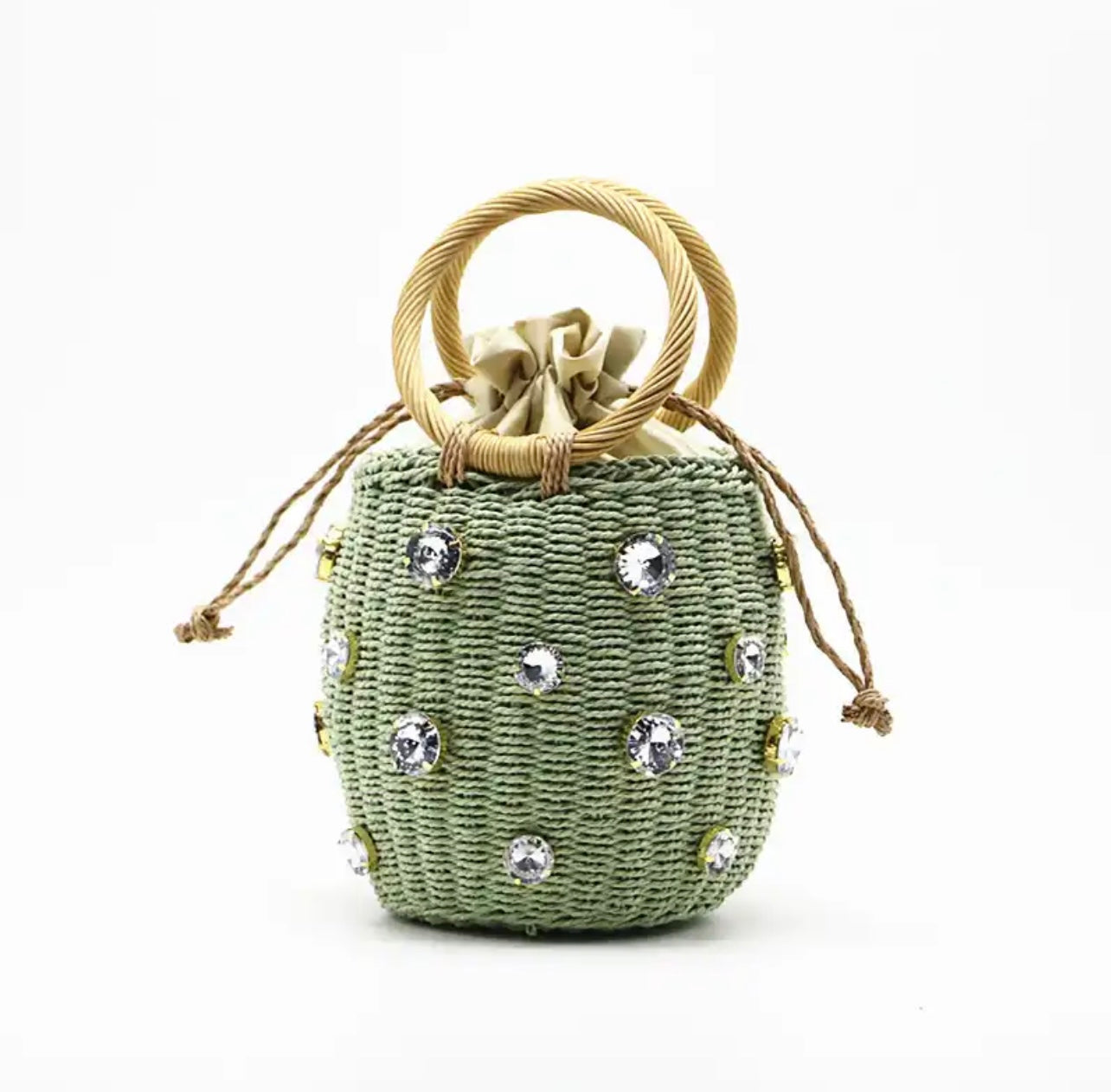 The Crystal Embellished Straw Bags (Comes In Other Colors)