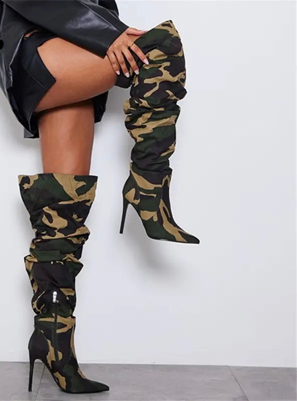 Giving Camo | Over The Knee Boots (Preorder Ships 9/30-10/5)