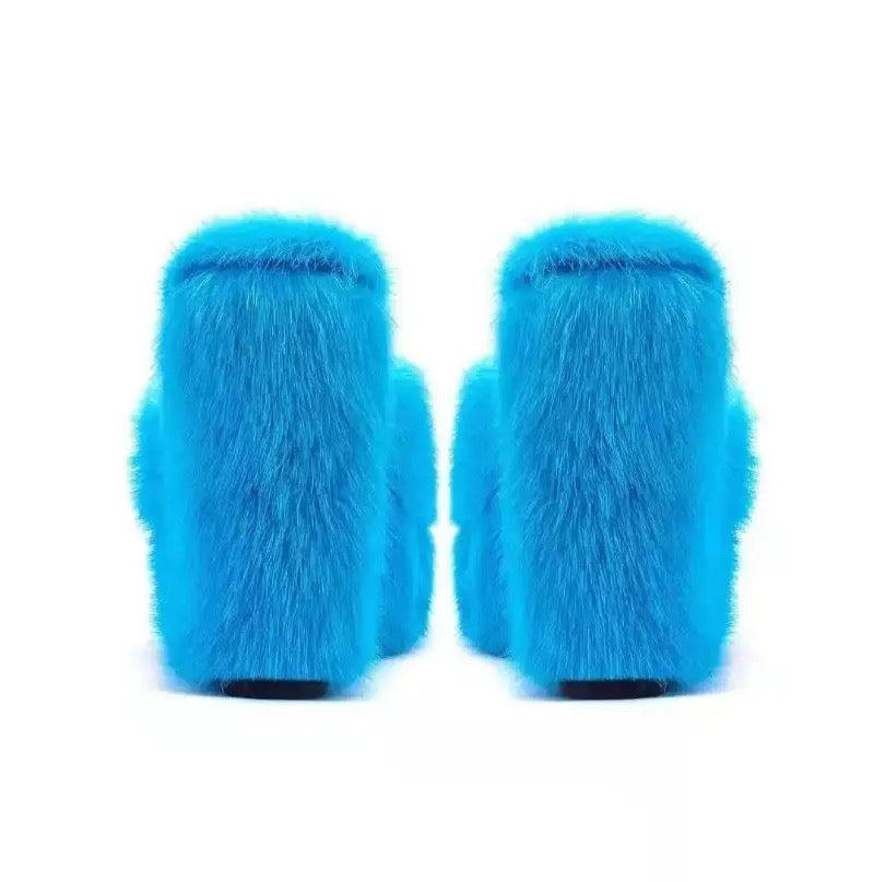 The New Fur Wedge Heels ( Comes In Other Colors)