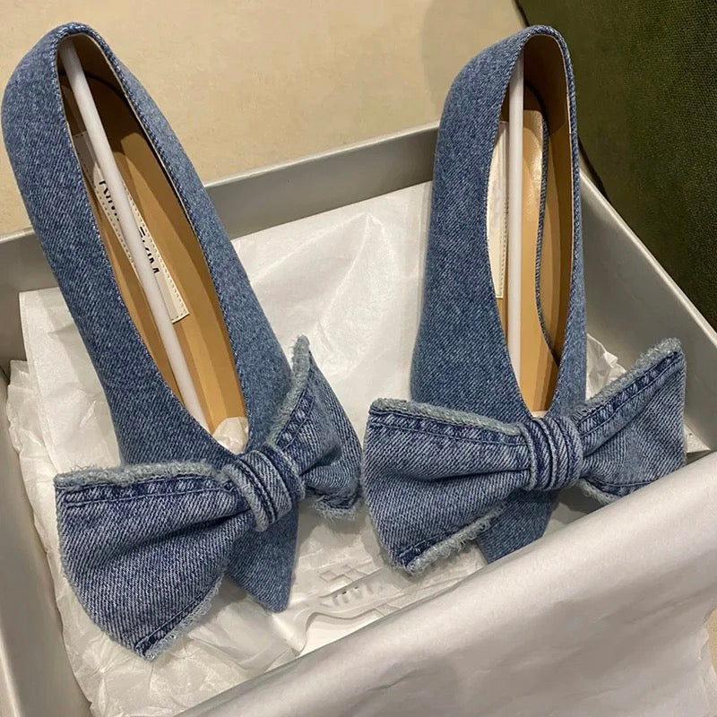 The Denim Bow Shoes