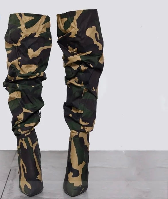Giving Camo | Over The Knee Boots (Preorder Ships 2/29)