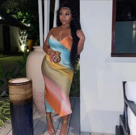 Glamorous | Multicolor Print Midi Dress (Ready To Ship)
