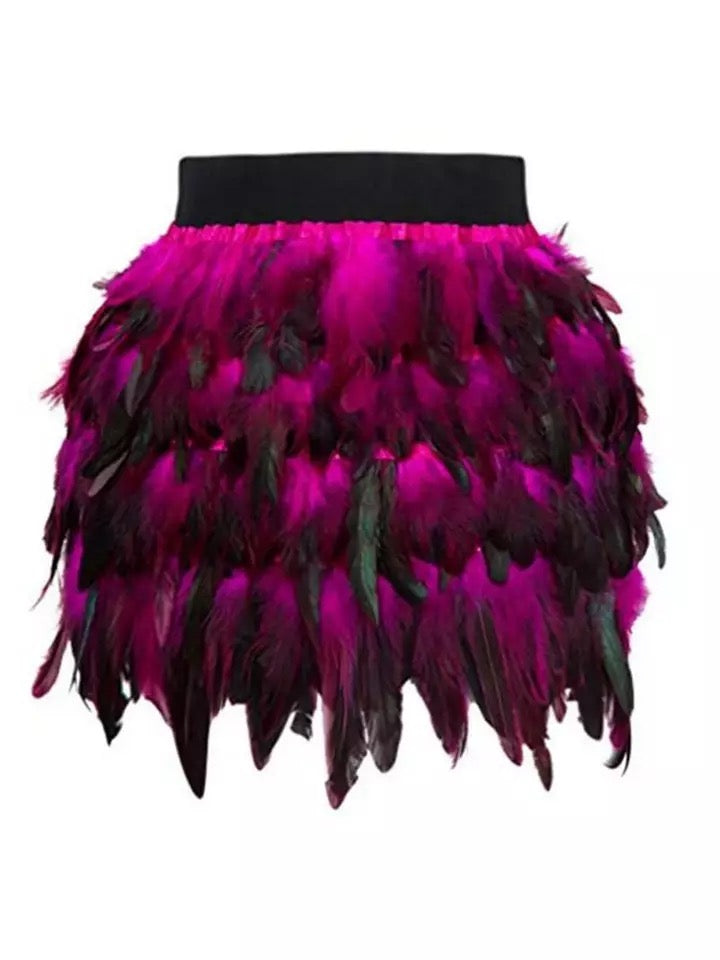 Just Gorgeous | Luxury Feather Irregular Skirt Preorder Ships 5/20 - Seasonal Secrets