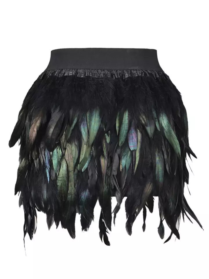 Just Gorgeous | Luxury Feather Irregular Skirt Preorder Ships 5/20 - Seasonal Secrets