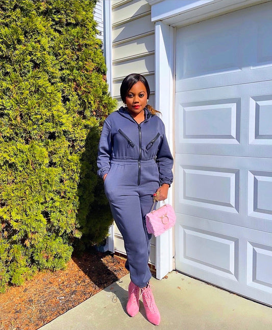 Comfy Cute | Jumpsuit With Hoodie Ready To Ship - Seasonal Secrets
